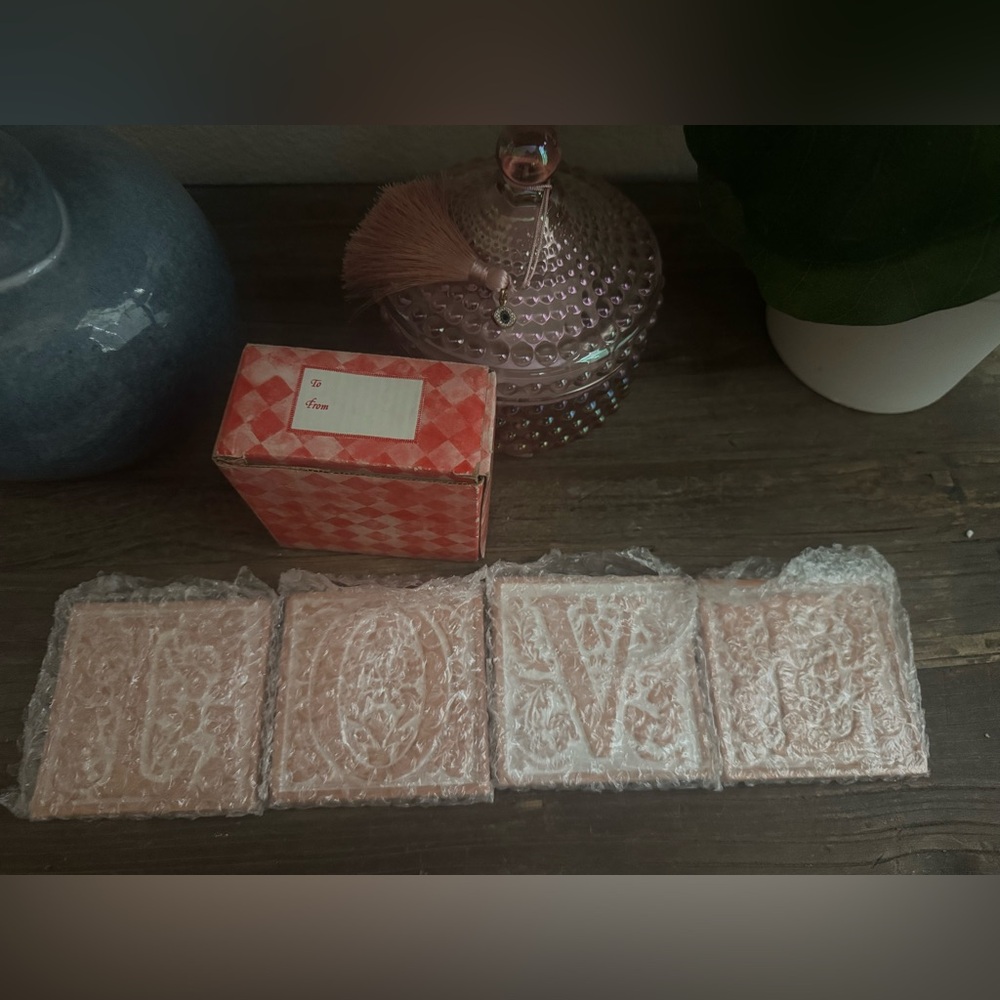 Set of 5 LOVE Decorative Coasters